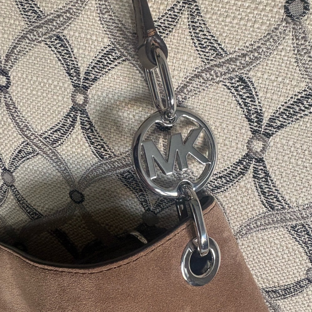 NWOT Michael Kors Brown Suede Shoulder Bag - Picture 9 of 10